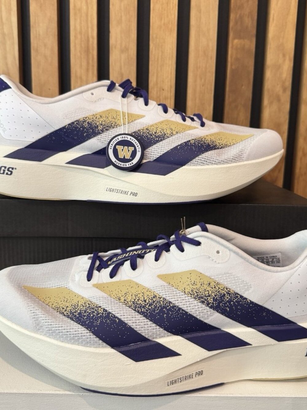 Washington Huskies x adidas Adizero Evo SL JQ4578 White Purple Gold MEN SIZE 12